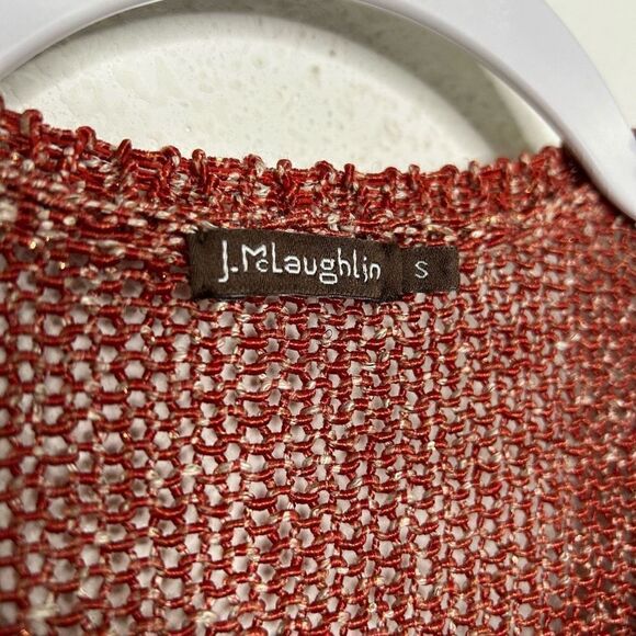 J McLaughlin Women’s Red V Neck Linen Knit‎ Pullover Sweater Size S - Picture 6 of 13